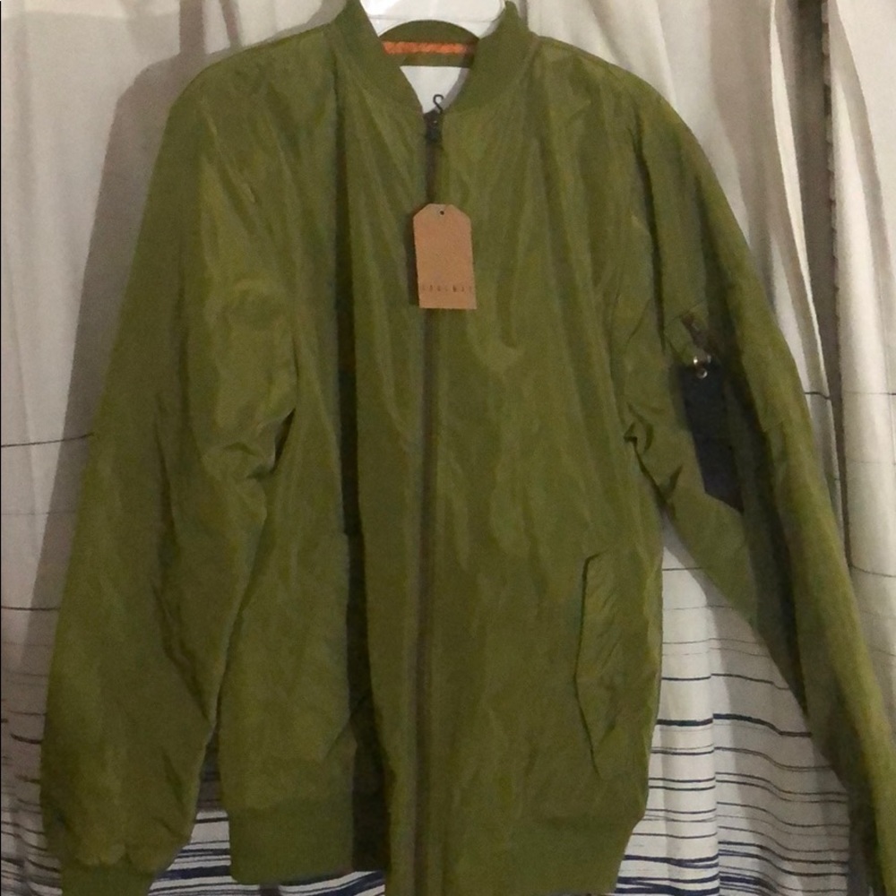LongWay Apparel olive Green Flight Jacket S NWT